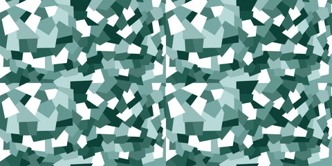 Leinwandbilder - Battered mosaic, repeating pattern with green flowers. For print and stylish design.