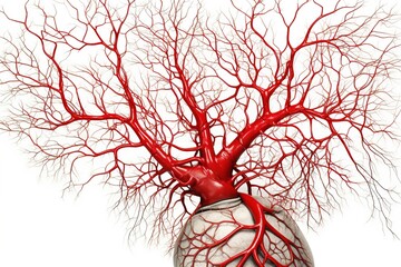 Wall Mural - vascular heart isolated on white background. generated by ai.