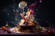 Culinary Delights: Delicious Food and Gourmet Dining. Created with generative AI technology.