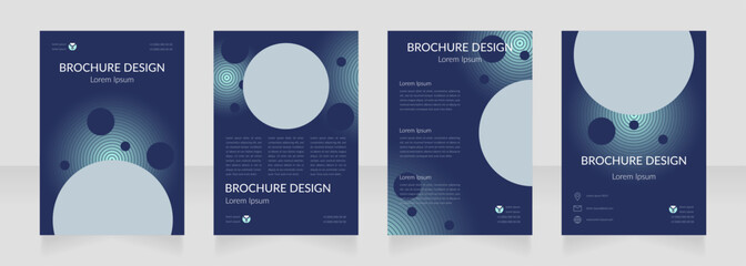 Digital technology development blank brochure design. Template set with copy space for text. Premade corporate reports collection. Editable 4 paper pages. Lato Regular, Light fonts used