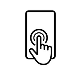 Poster - Vector tap with hand icon. Tablet, mobile phone tap, click, swipe icon.
