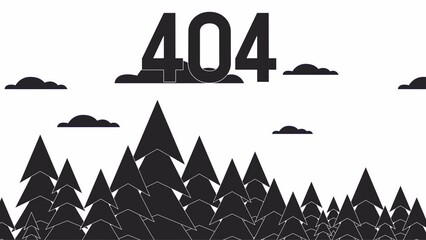 Fototapete - cloudy forest bw 404 animation. woods. empty state 4k video concept, alpha channel transparency. ani