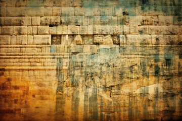 Aufkleber - An image featuring an abstract interpretation of the Wailing Wall (Western Wall), with textured layers and a somber color palette. Generative AI technology.