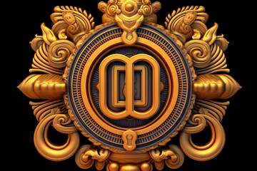 Aufkleber - An abstract depiction of the Gupta Dynasty symbol, with interlocking geometric shapes and vibrant colors. Generative AI technology.