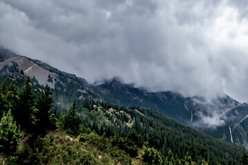 storm clouds over mountains