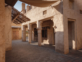 Wall Mural - Al seef-old historical district with traditional Arabic architecture.