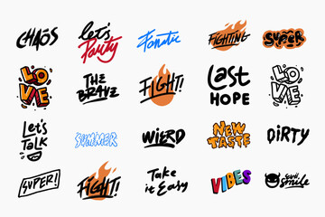 Aufkleber - Trendy street word stickers element