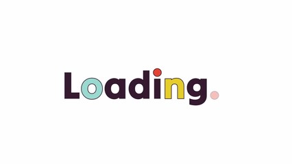 Fototapete - Preschool loader animation. Kindergarten. Text message 4K video footage on white background. Colorful loading progress indicator with alpha channel transparency for UI, UX web design, motion graphic