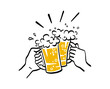 © バヤシイラスト - ビールを乾杯している手のイラスト