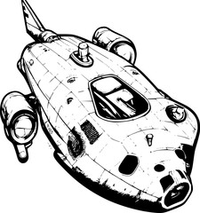 Sticker - illustration of a Submersible 