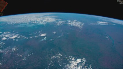 Wall Mural - Earth from space. Flight over the Earth time lapse. Planet Earth seen from the ISS. Elements of this image furnished by NASA.