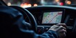 A delivery driver using gps navigation to optimize their route, concept of Efficient route planning, created with Generative AI technology