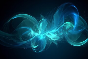 Aufkleber -  Abstract Animation of Colorful Waves on a Black Background, Evoking a Mesmerizing Blend of Light Sky-Blue, Dark Blue, and Electric Light in a Dark Sky-Blue and Dark Pink Setting