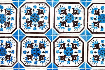 Wall Mural - Traditional portuguese and spanish classic tile blue Azulejo background