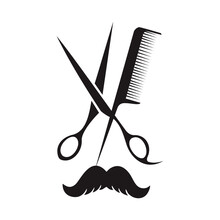Barbershop Scissors And Comb