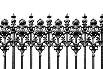 Poster - metal fence isolated on white background. Generated by AI.