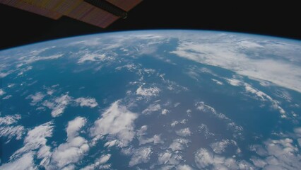Wall Mural - Earth from space. Flight over the Earth time lapse. Planet Earth seen from the ISS. Elements of this image furnished by NASA.