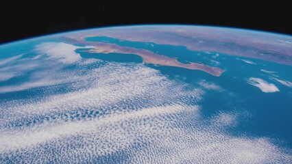 Wall Mural - Earth from space. Flight over the Earth time lapse. Planet Earth seen from the ISS. Elements of this image furnished by NASA.
