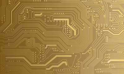 a gold background of circuits and technology
