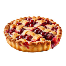 Homemade Cherry Pie On A White Background
