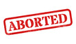 © HTGanzo - Aborted red rubber stamp isolated on transparent background with distressed texture effect
