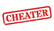 © HTGanzo - Cheater red rubber stamp isolated on transparent background with distressed texture effect