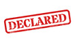 © HTGanzo - Declared red rubber stamp isolated on transparent background with distressed texture effect
