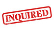 © HTGanzo - Inquired red rubber stamp isolated on transparent background with distressed texture effect