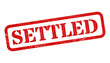 © HTGanzo - Settled red rubber stamp isolated on transparent background with distressed texture effect