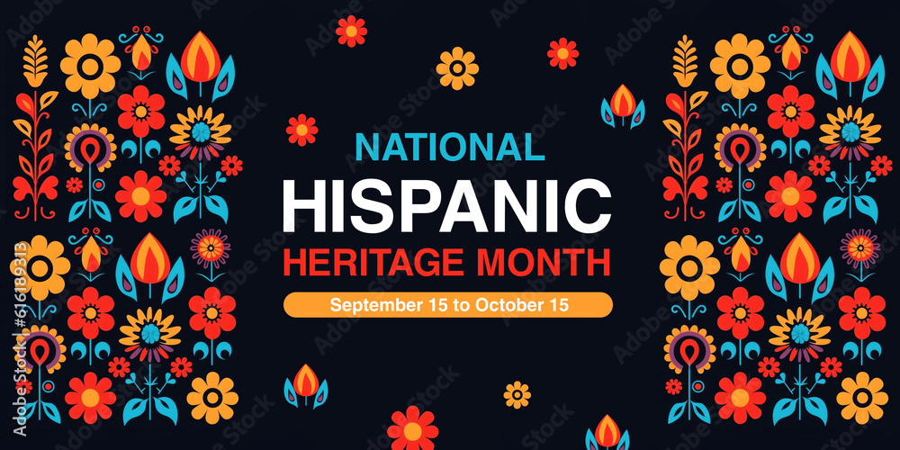 National Hispanic heritage month. Banner. Spanish culture celebration ...