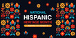 © All Creative Lines - National Hispanic heritage month. Banner. Spanish culture celebration.