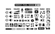 © VRTX - 8-bit Game pixel graphics icons Set 2. Perfect pixel icons of, media player buttons, computer icons, music notes, sound volume, scale, media. Retro Game art. Isolated vector