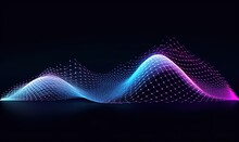 Sound Waves Oscillating With The Glow Of Light, Abstract Technology Background..