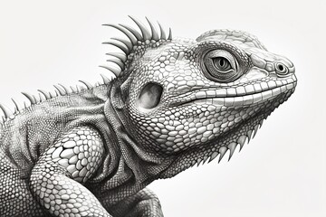 Poster - lizard isolated on white background. Generated by AI.