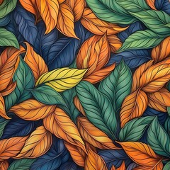 Poster - leaves background. Generated by AI.