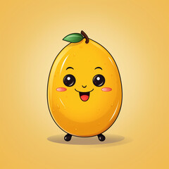 Canvas Print - cute mango fruit character illustration