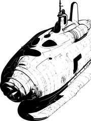 Sticker - illustration of a Submersible 