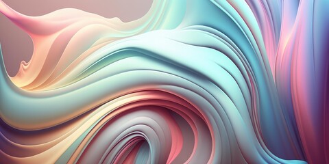 Wall Mural - Creative wavy pastel colors abstract background. superlative generative AI image.