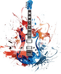 an illustration a patriotic usa guitar design