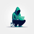 © Andre Hirai - hacker sitting using laptop for bad