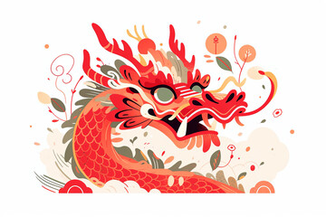 Wall Mural - Chinese dragon abstract illustration. Chinese year of the dragon