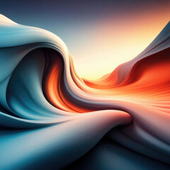 Wall Mural - Abstract curvy lines background. Generative ai art.