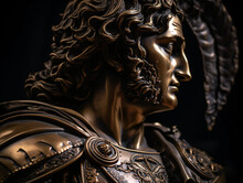 A Bronze Statue Of A Roman Soldier Generative Ai
