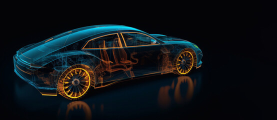 Electronic vehicle charging station control stop refuel point, hand pressing starting charge energy button, electric power EV car futuristic eco environmental friendly energy, blue Generative AI