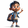 © Talita - Criança 3d feliz isolada de volta as aulas