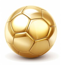 Golden Soccer Ball Created With Generative AI Technology