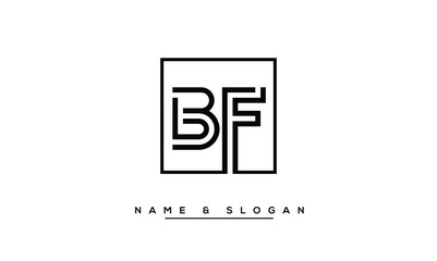 BF,  FB,  B,  F  Abstract  Letters  Logo  Monogram