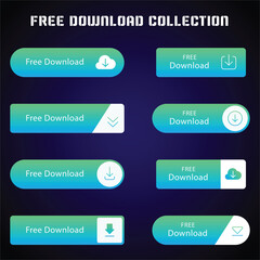 Wall Mural - download button collection