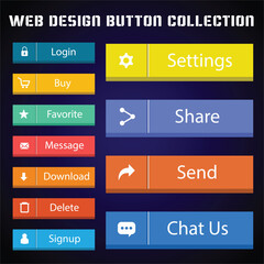 Wall Mural - web design button collection