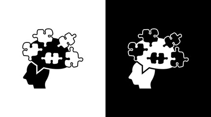 Wall Mural - Puzzle Intelligent Solution Doodle Icon Button Design
